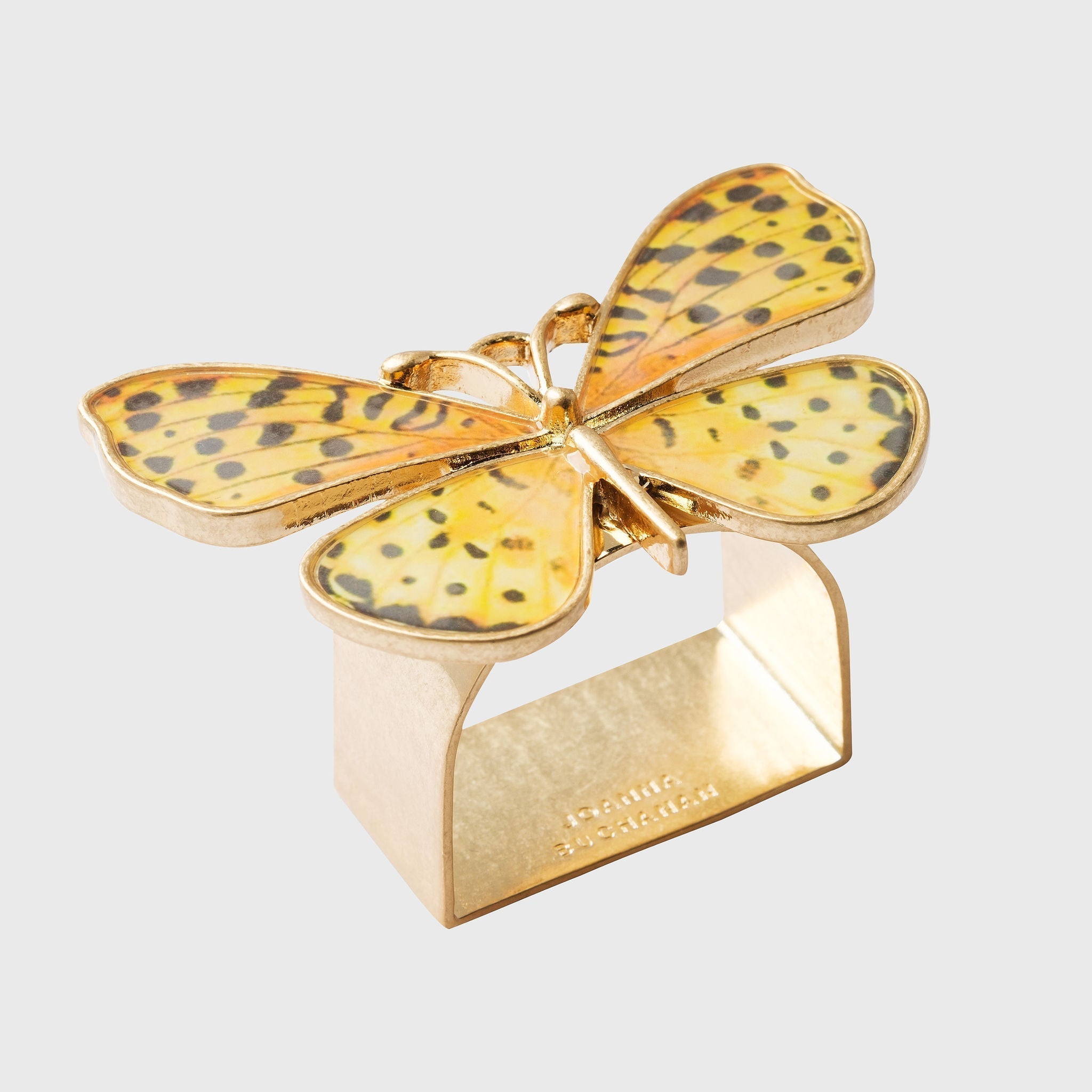 Painterly Butterfly Napkin Rings - Yellow (Set of 4)