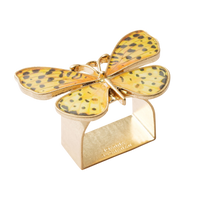Painterly Butterfly Napkin Rings - Yellow (Set of 4)