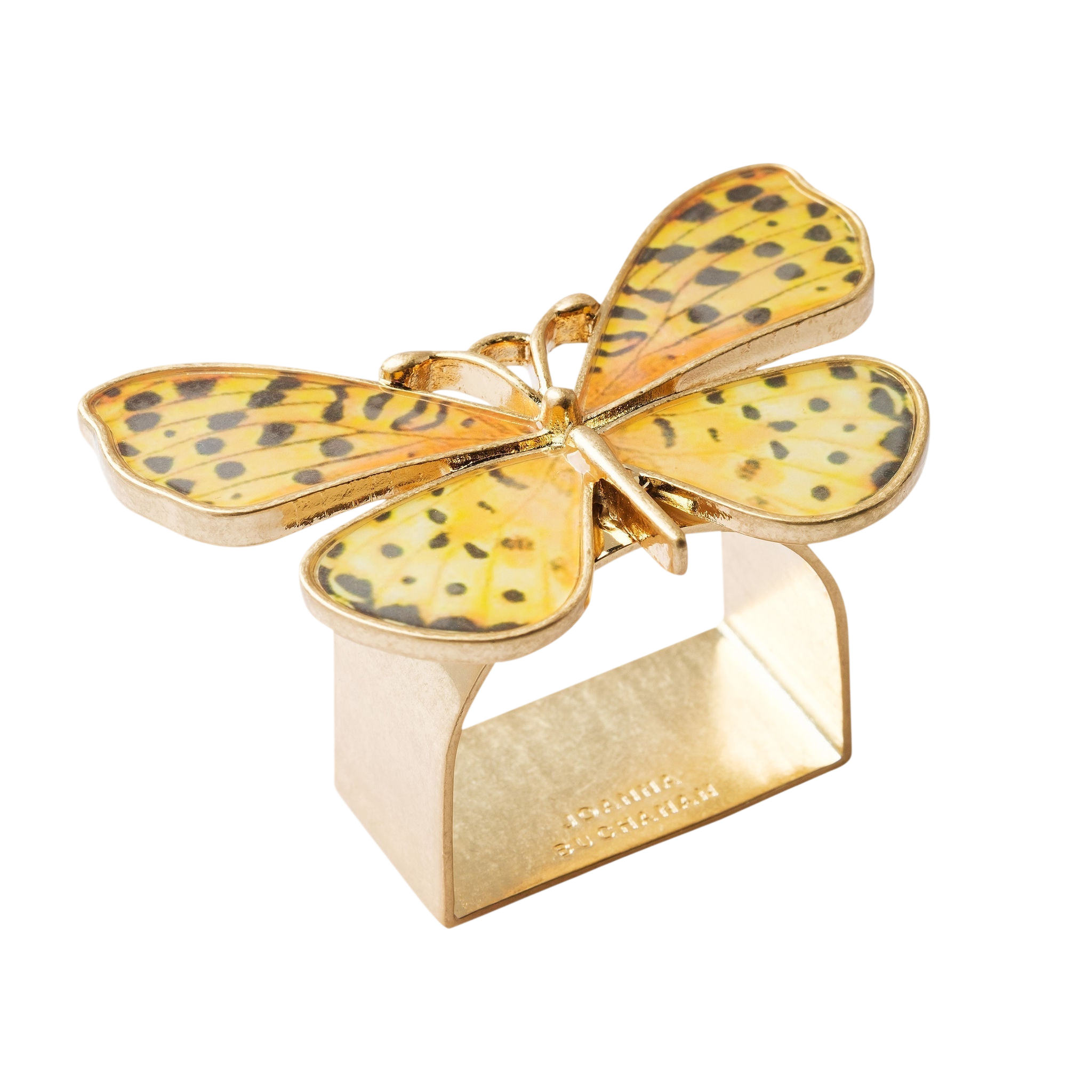 Painterly Butterfly Napkin Rings - Yellow (Set of 4)