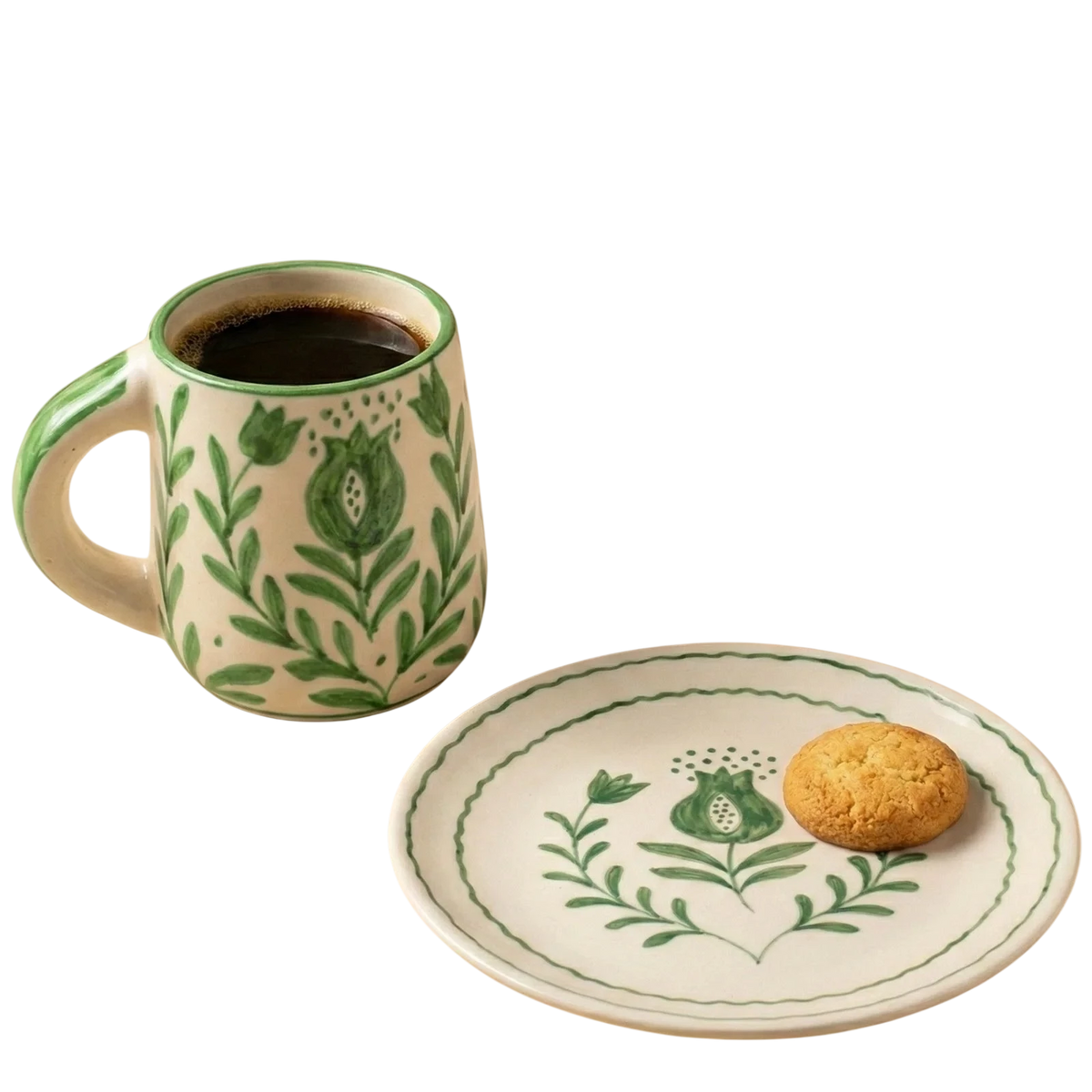 Anaar Ceramic Breakfast Set - Coffee Cup & Side Plate