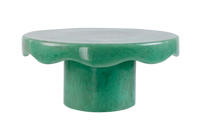 Hand-Poured Scallop Resin Cake Stand - Green