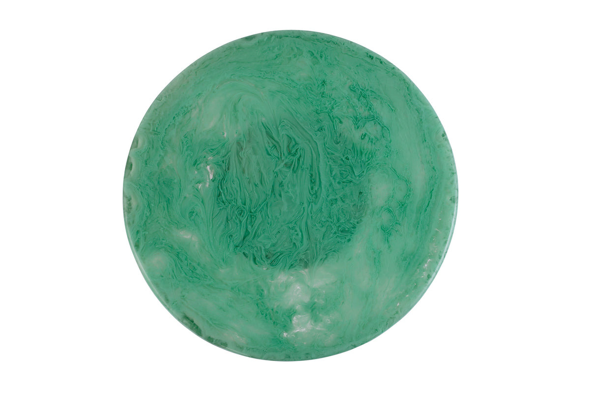 Hand-Poured Scallop Resin Cake Stand - Green