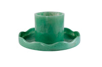Hand-Poured Scallop Resin Cake Stand - Green