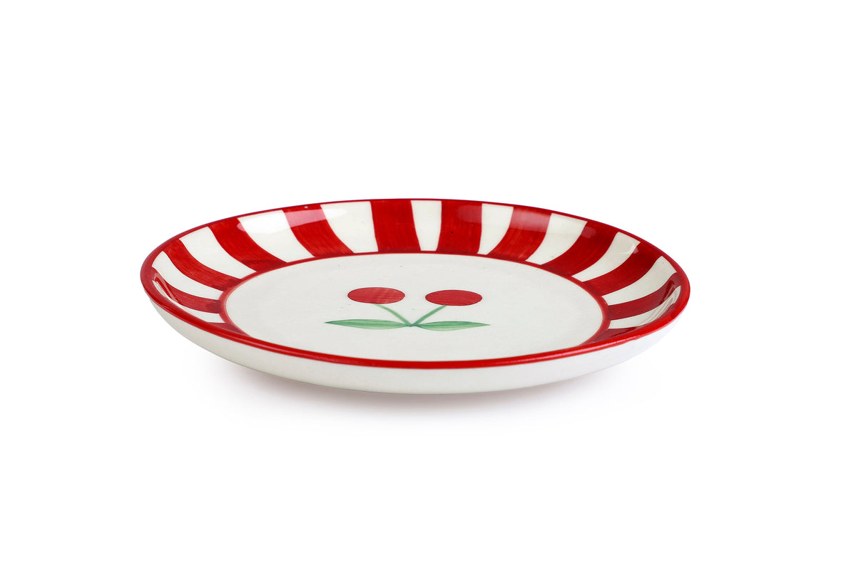 Ceramic Cherry Dessert Plate (Set of 2)
