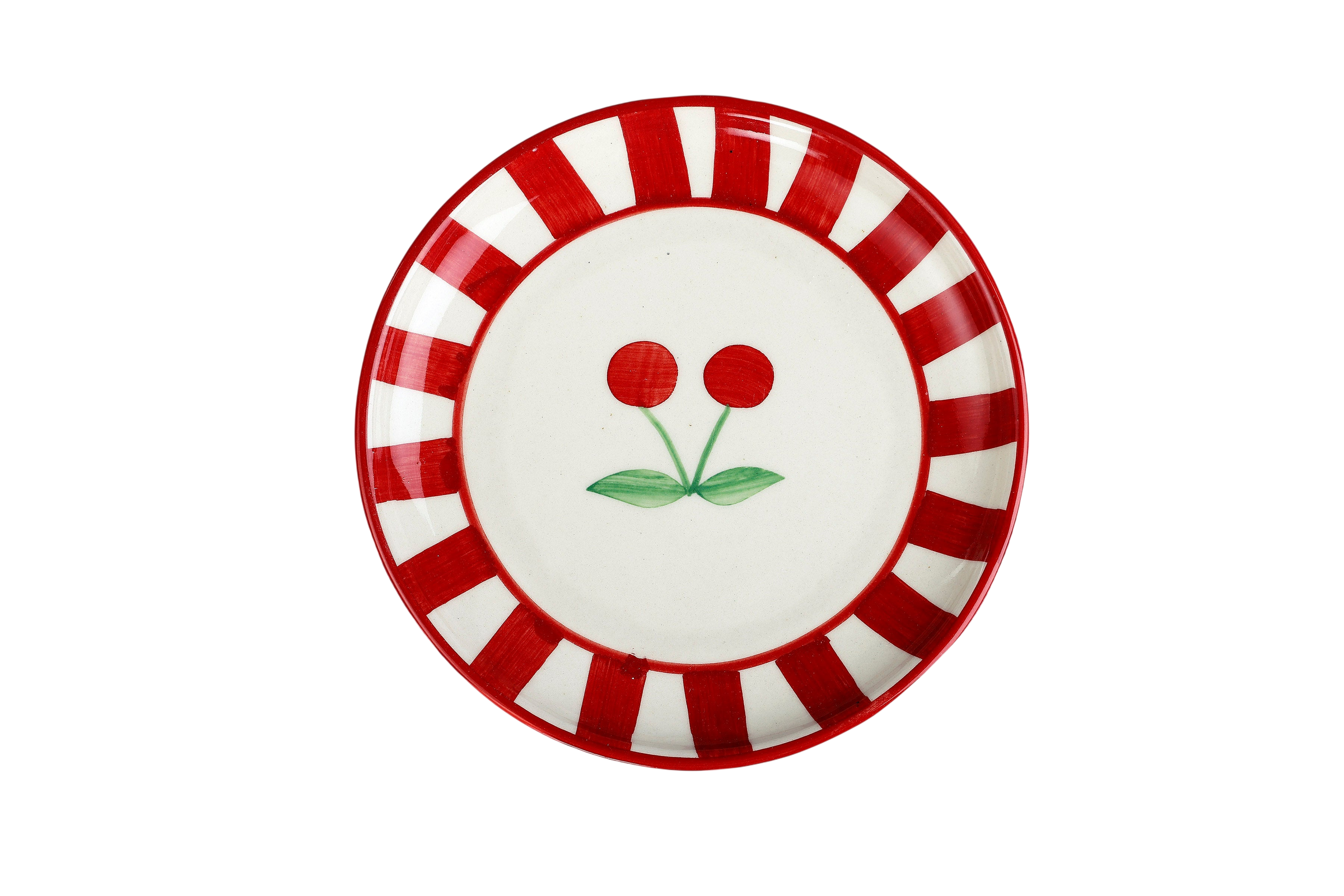 Ceramic Cherry Dessert Plate (Set of 2)