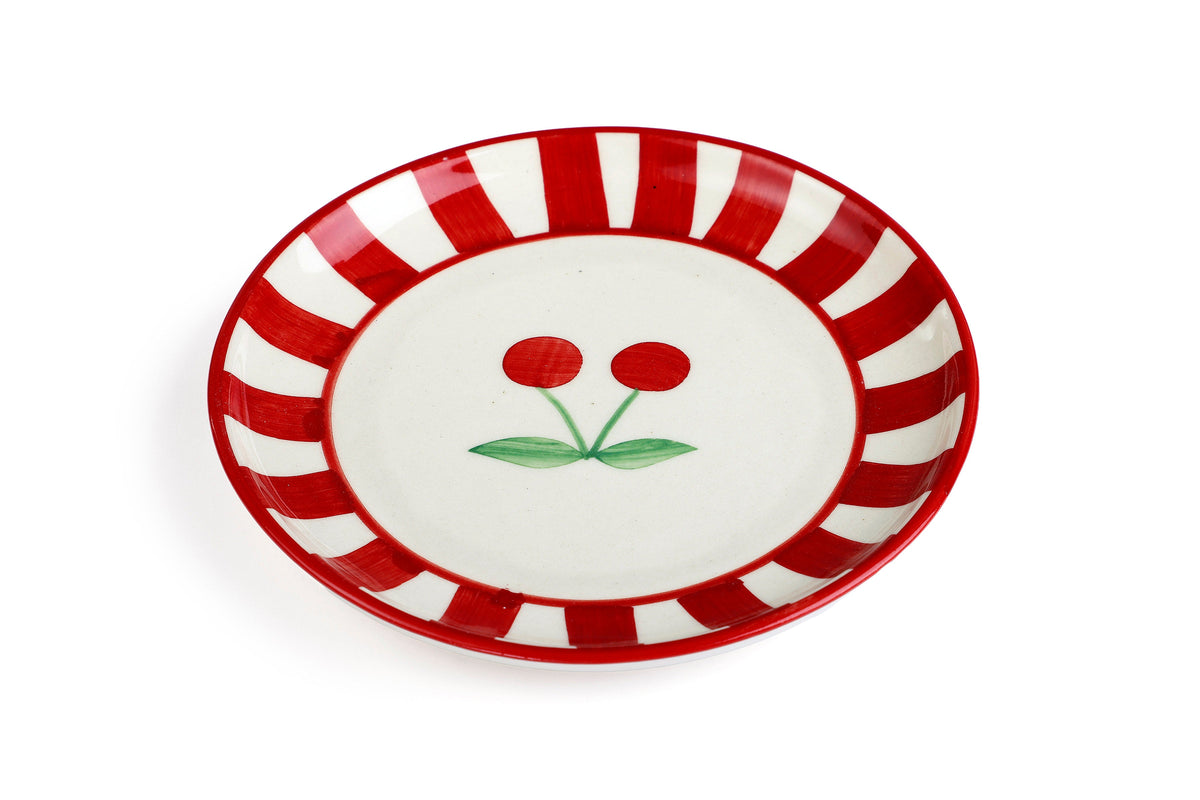Ceramic Cherry Dessert Plate (Set of 2)