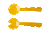 Hand-Poured Resin Salad Server Set - Mustard