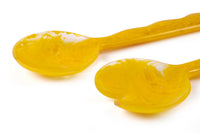 Hand-Poured Resin Salad Server Set - Mustard