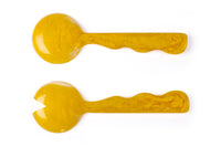 Hand-Poured Resin Salad Server Set - Mustard