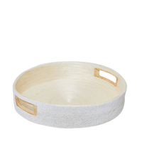 White Beaded Handle Tray