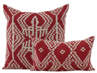 Schumacher Asaka Ikat Red Pillows
