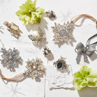 Baguette Snowflake Hanging Ornament - Crystal