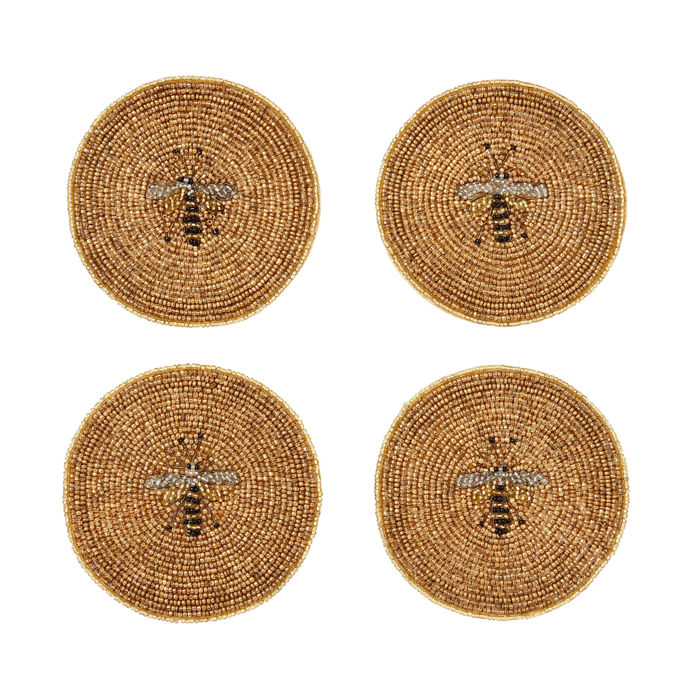 Stripey Bee Coasters (Set of 4)
