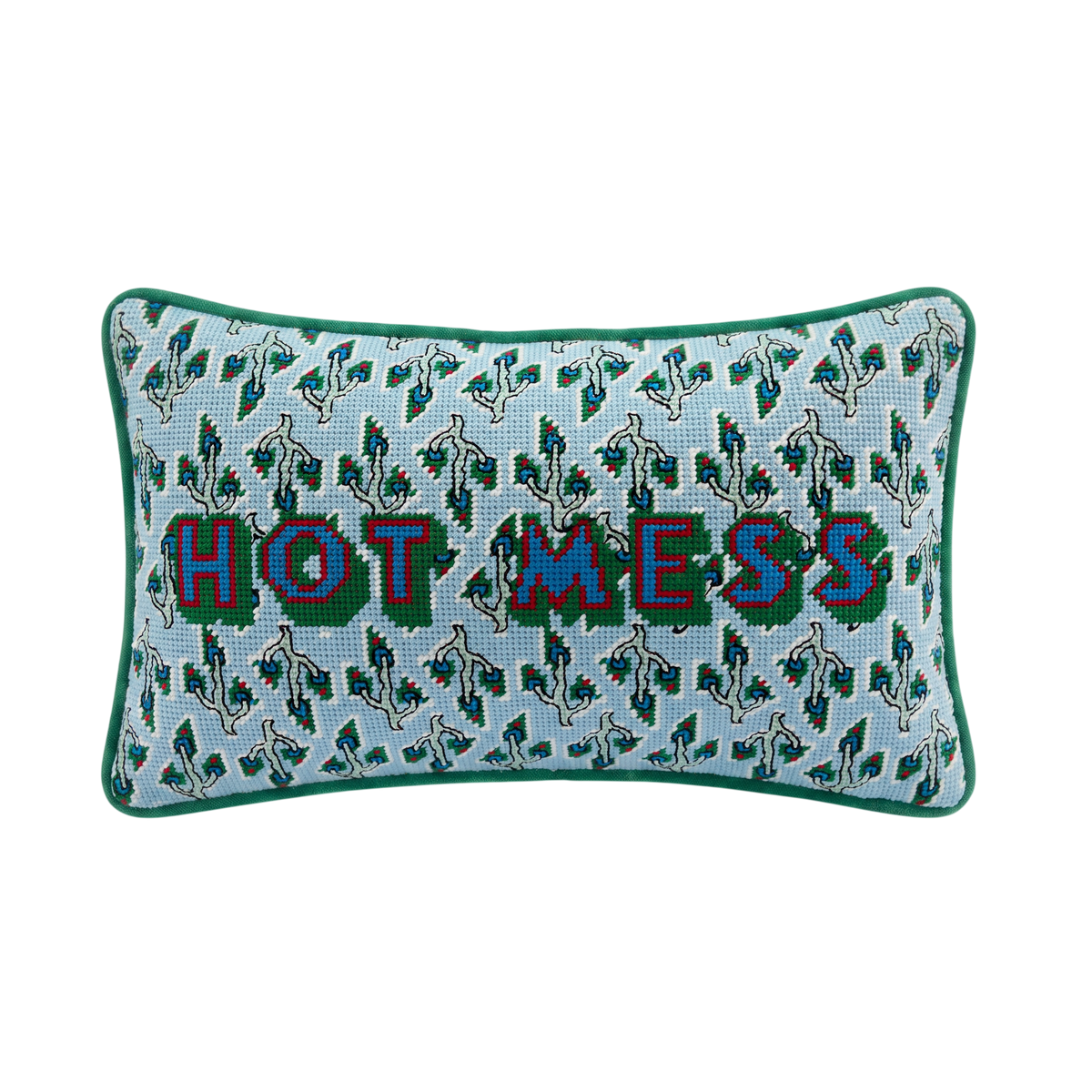 Hot Mess Needlepoint Pillow