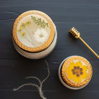 Honey Tobacco Medium Pressed Floral Candle