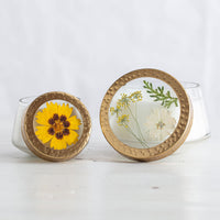 Honey Tobacco Medium Pressed Floral Candle