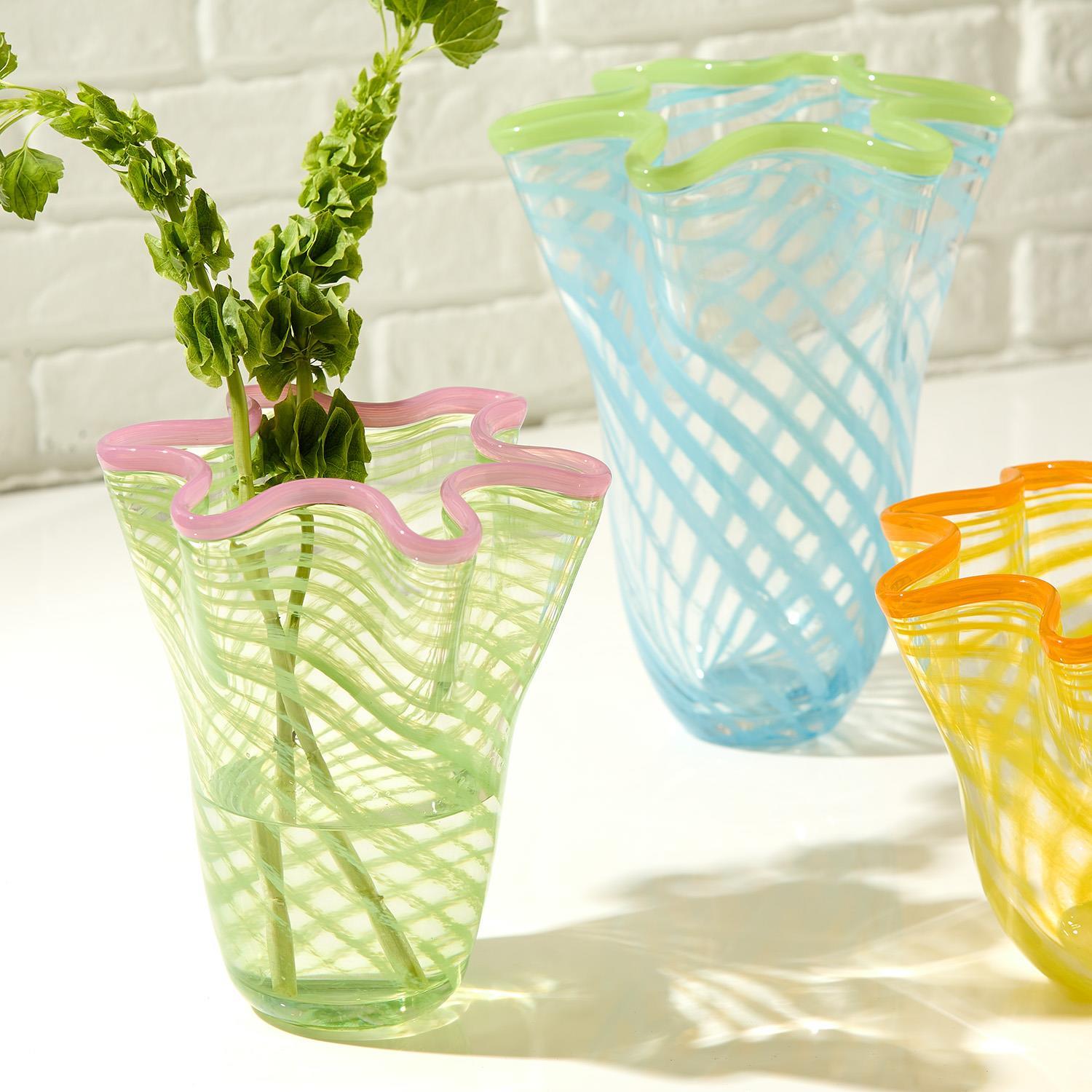Rialto Swirl Flare Vases (Set of 2)