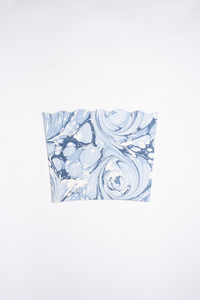 Hand-Marbled Scallop Waste Bin / Storage Bin in Ocean Wave