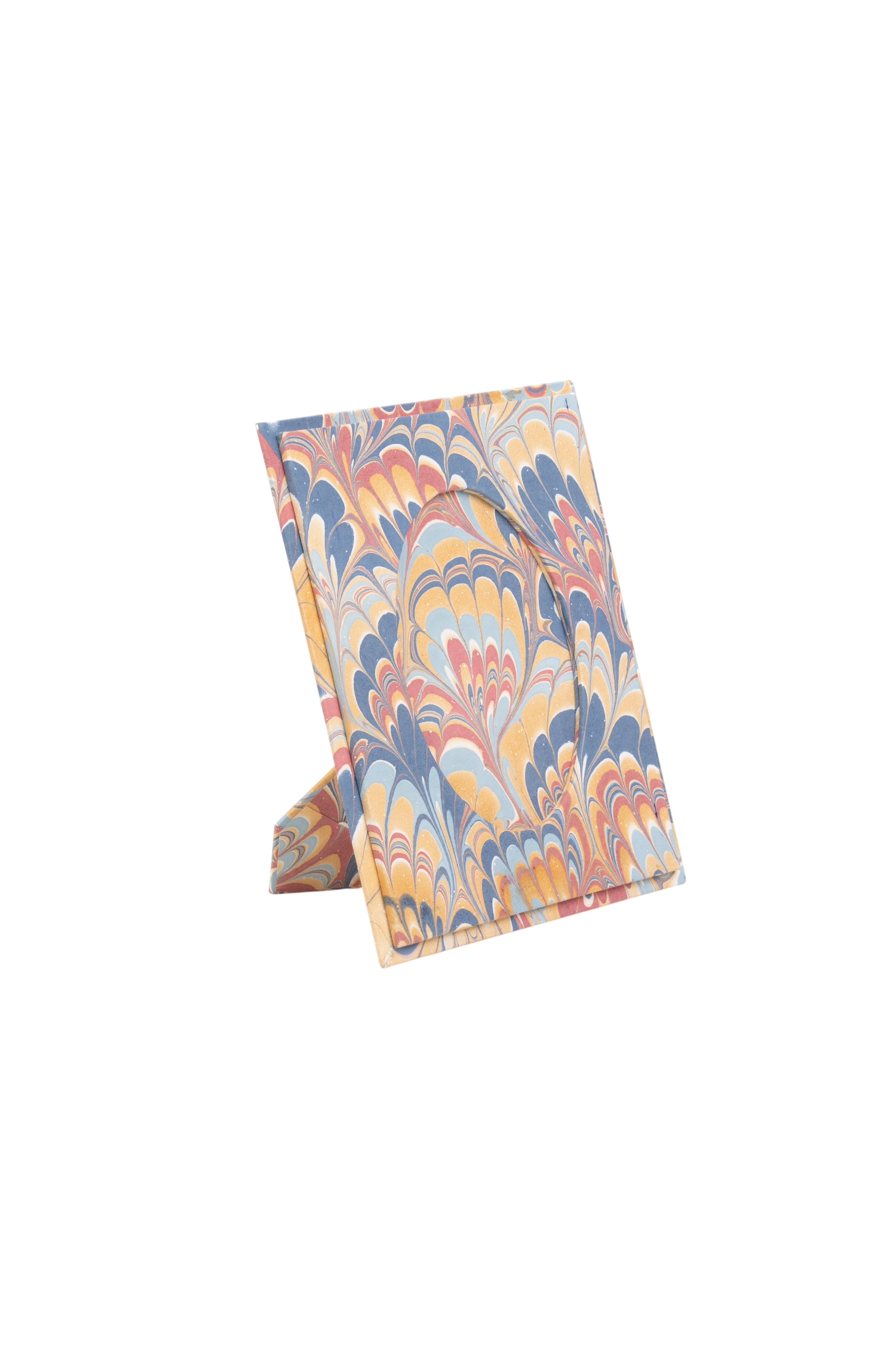 Hand-Marbled Picture Frame in Venetian Swirl, 4" x 6"