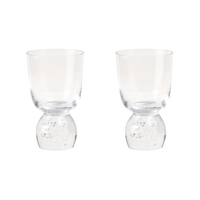 Hand Blown Bubble Glass Tumbler (Set of 2)