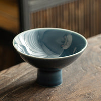 High Foot Snack Plate Haze Blue