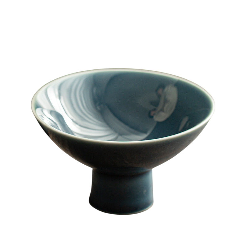 High Foot Snack Plate Haze Blue
