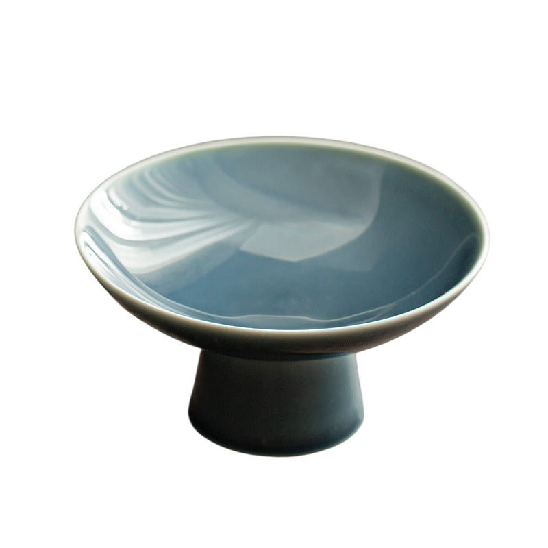 High Foot Snack Plate Haze Blue