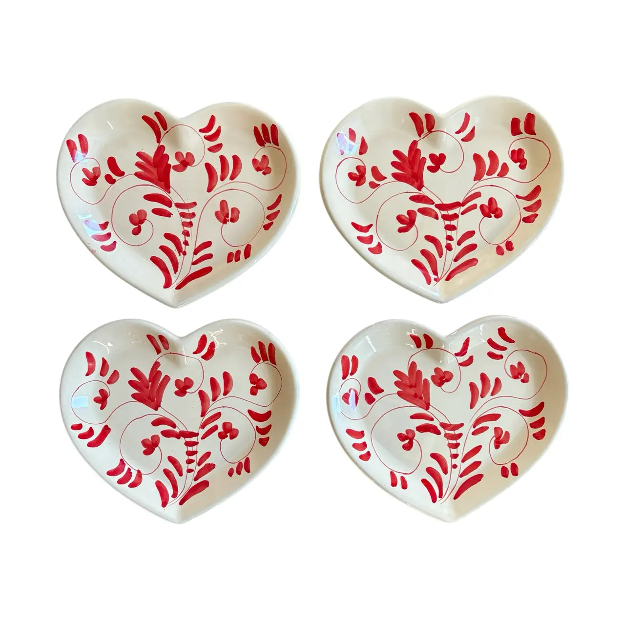 Heart Shaped Pastry Plates Set of 4