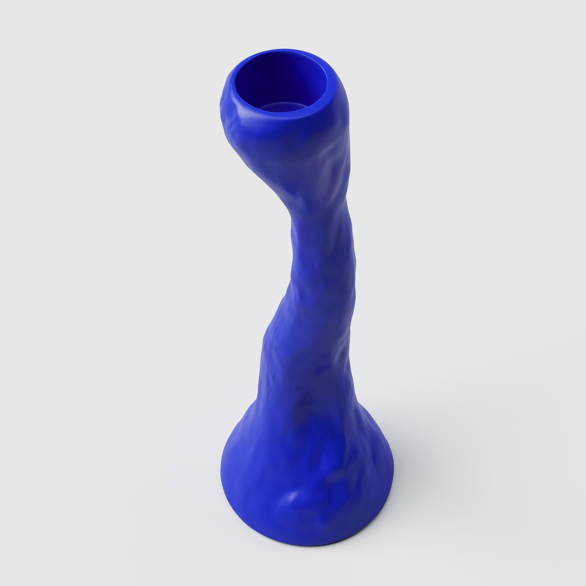 Hilma Tall Blue Porcelain Candle Holder