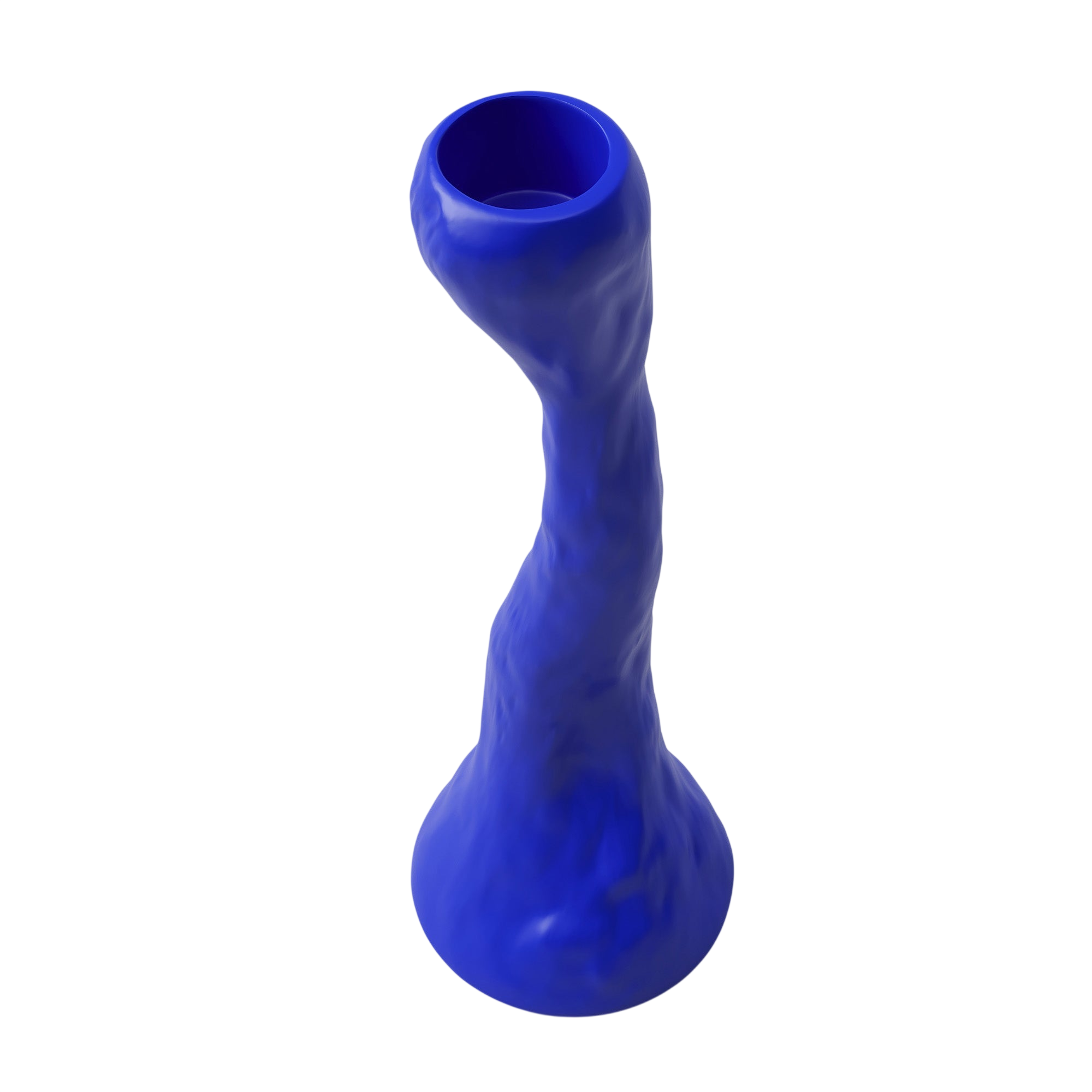 Hilma Tall Blue Porcelain Candle Holder