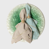 Gold Trim Dinner Napkins - Seafoam (Set of 2)