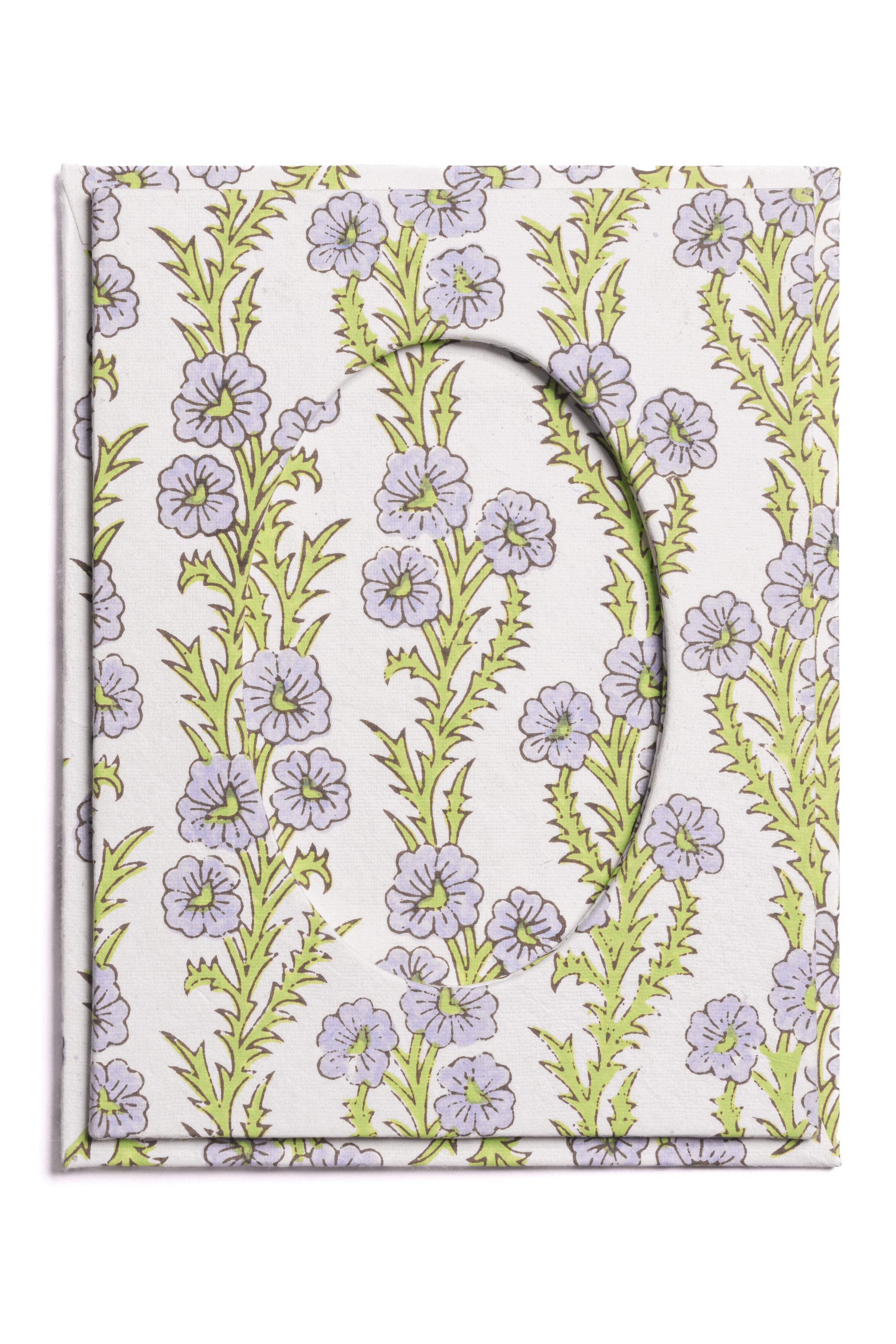 Blue Forget-Me-Not Picture Frame with Oval Opening, 4" x 6"