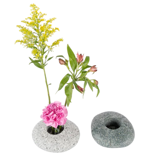 Beach Stone Ikebana Vase