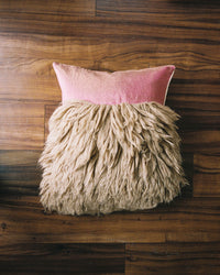 Wugo Throw Pillow - Iridescent Magenta/Andes Sand
