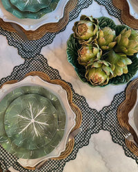 Classic Cabbage Dessert Plate Set - Kelly Green