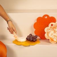 Resin Scallop Charcuterie Cheese Board - Mustard