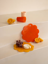 Resin Scallop Charcuterie Cheese Board - Mustard