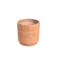 Grid Small Terracotta Planter by MESO