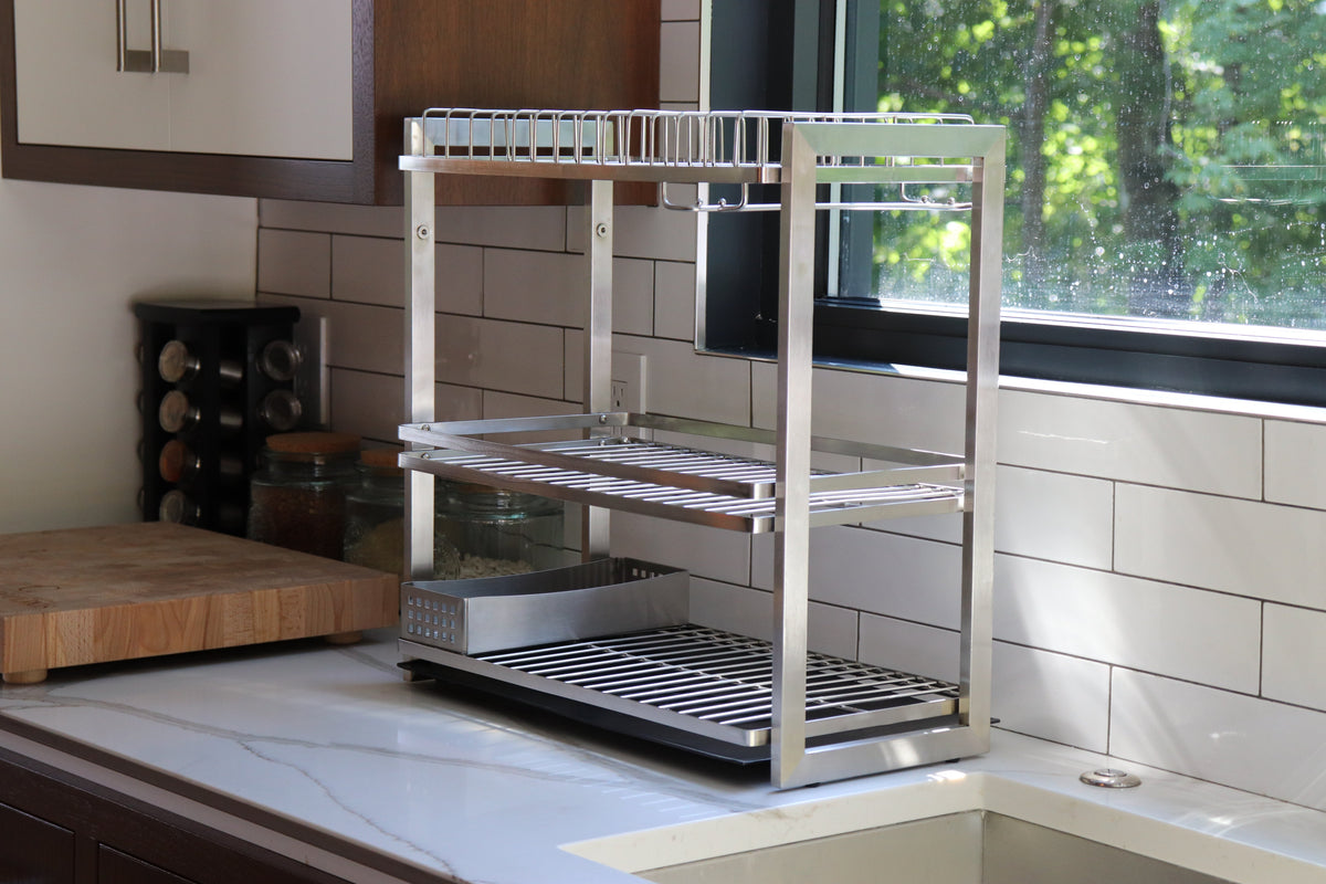 Patagonia 3-Tier Stainless Steel Dish Rack with Removable Tray