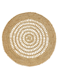 Tous Les Jours Raffia Placemat, Woven crochet tabletop