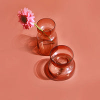 Slate Brown Vase | Handcrafted Glass | 5.90 x 5.90 x 5.51 in (Set of 2)