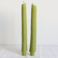 BEESWAX CELERY TAPER CANDLES - SET OF 2