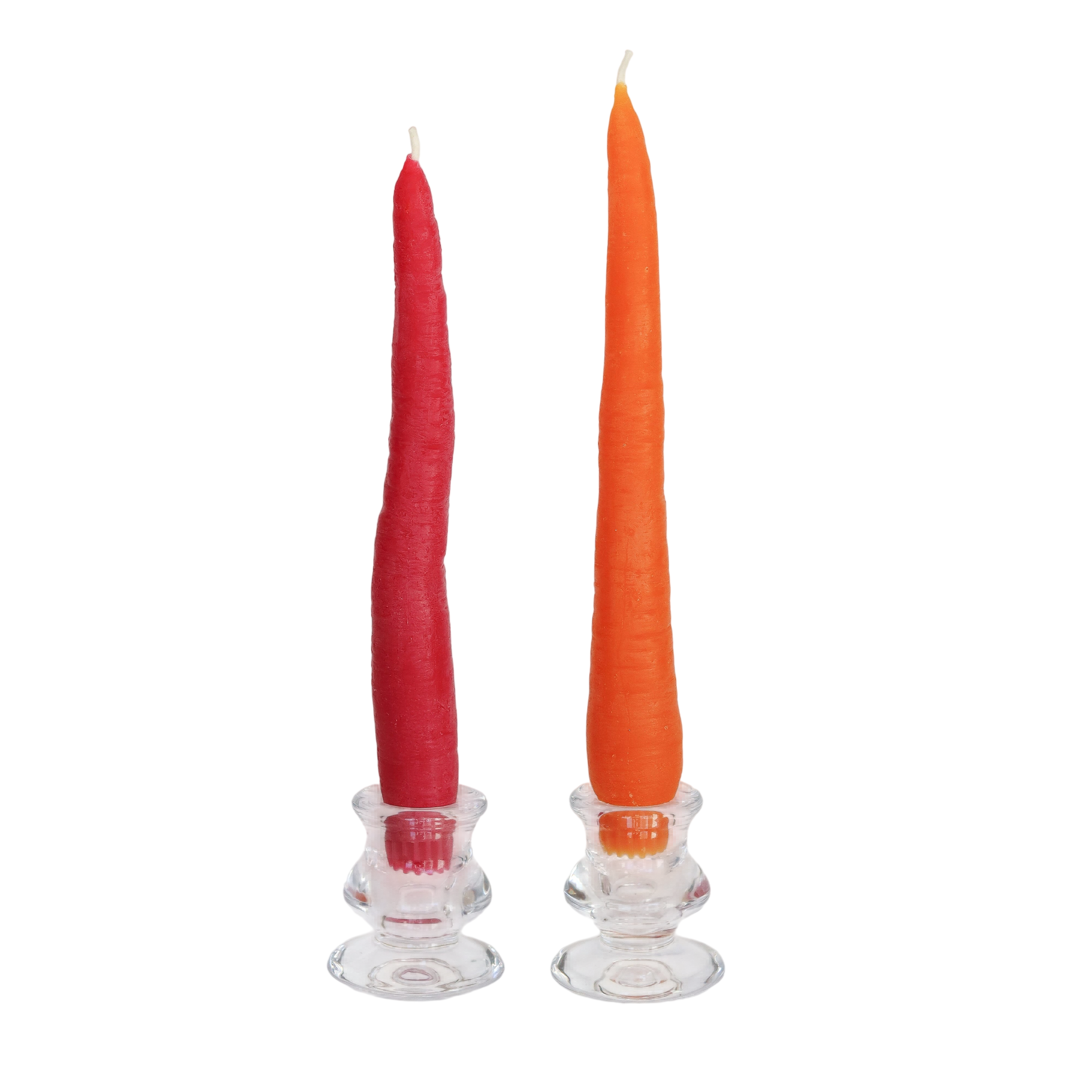 Rainbow Carrot Taper Beeswax Candle (Set of 2)