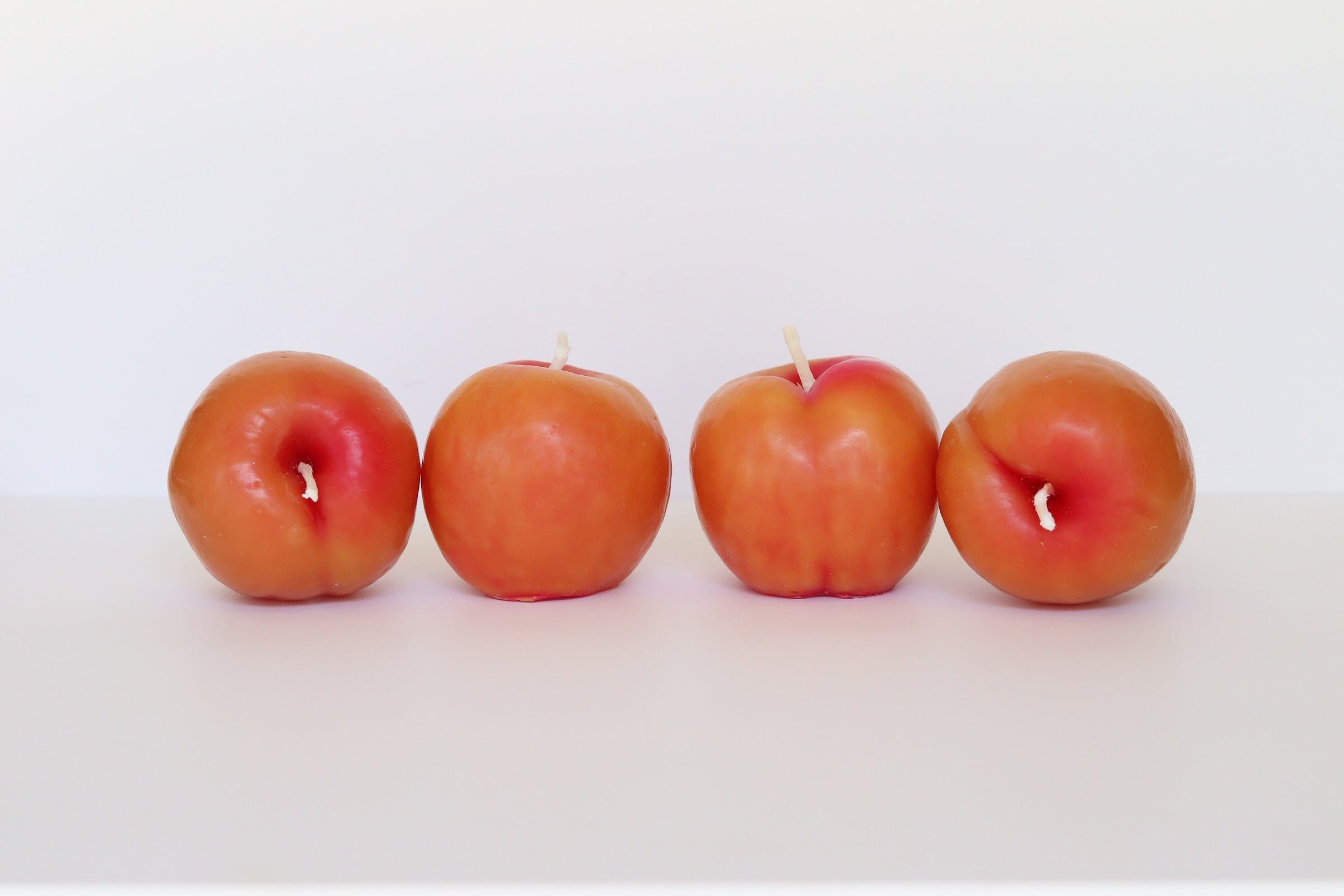 BEESWAX YELLOW PEACHES CANDLES - SET OF 4