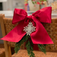 Baguette Snowflake Hanging Ornament - Crystal
