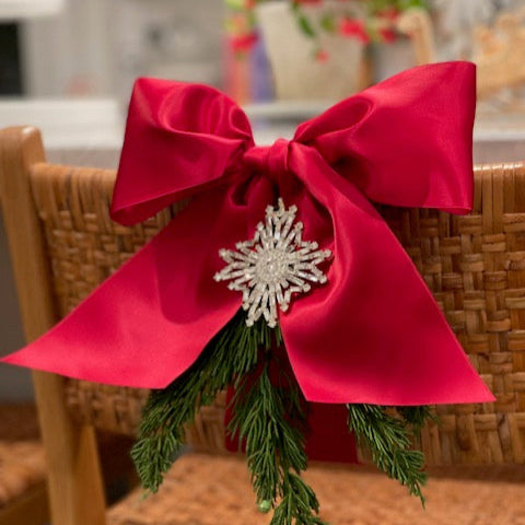 Baguette Snowflake Hanging Ornament - Crystal