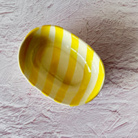 Ceramic Stripe Bowl - Yellow (Set of 2)