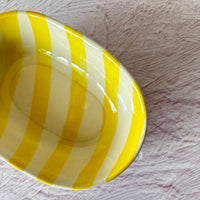 Ceramic Stripe Bowl - Yellow (Set of 2)