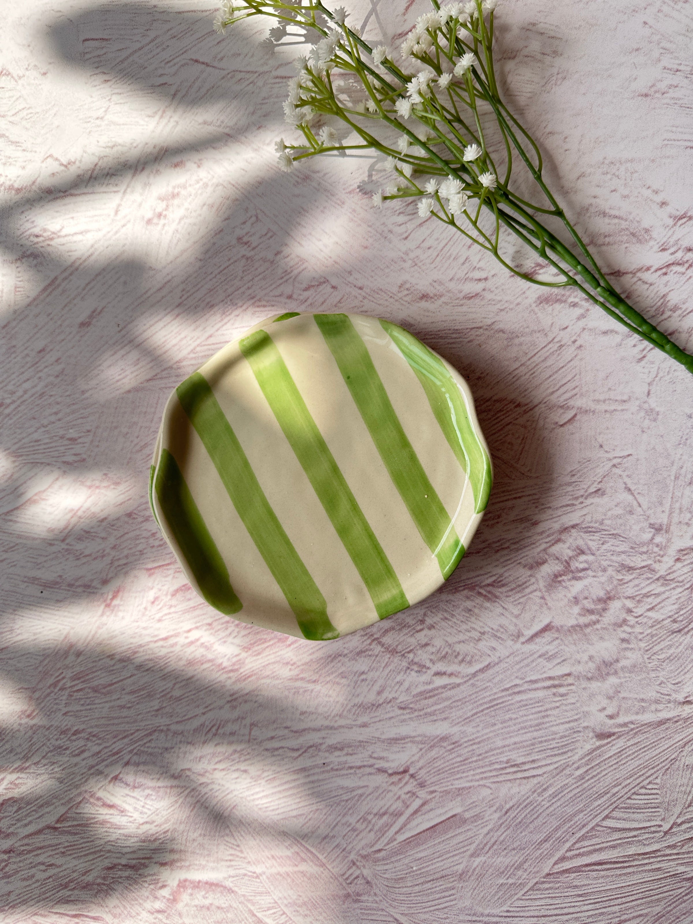 Ceramic Stripe Appetizer Plate (Set of 6)