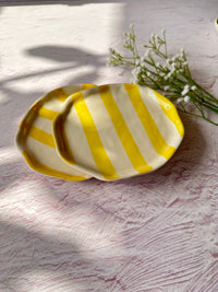 Ceramic Stripe Appetizer Plate (Set of 6)